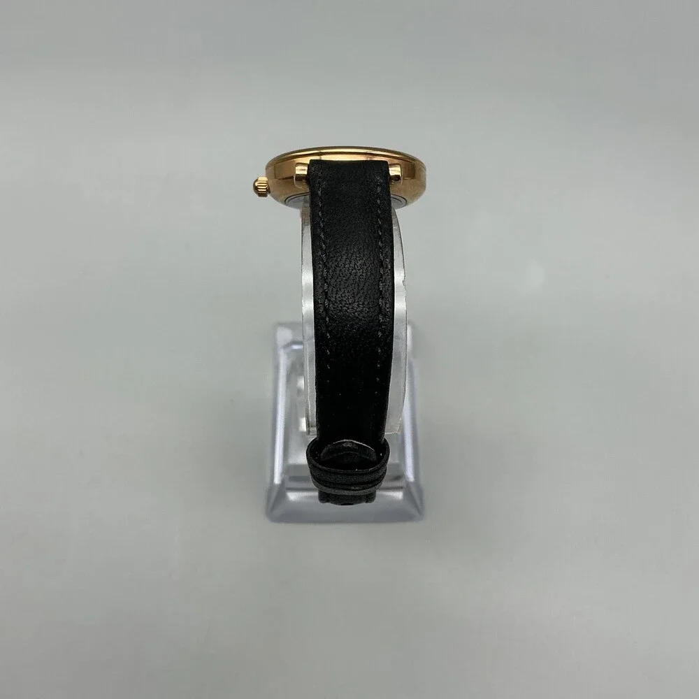 Fossil Carlie Womens Watch 28mm Black Dial Gold Tone Leather ES4700 New Battery